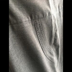 Gray Back Zip Pants Built-in Shaper w/Lace Hem